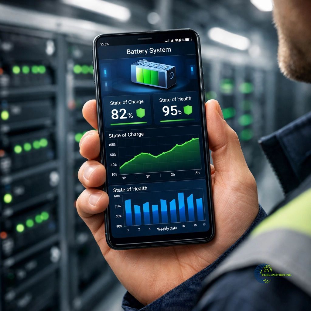 Global cloud-connected battery storage network illustrating FMI's IoT platform